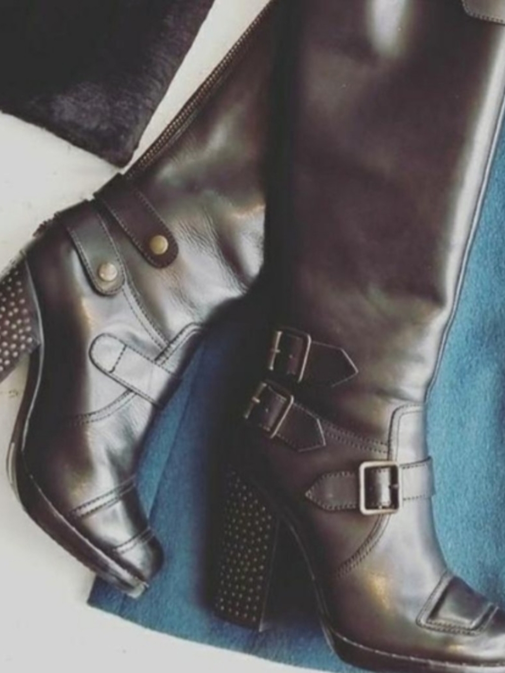 Jean-Michel Cazabat Buckle Leather Riding Boots
